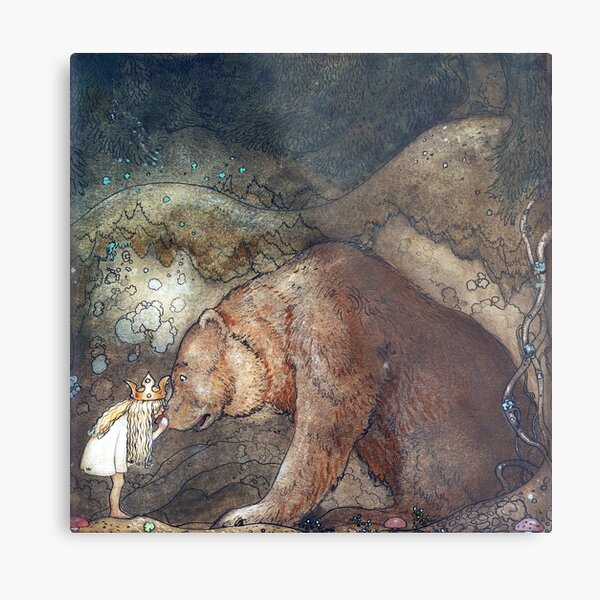John Bauer Poor little Basse Metal Print