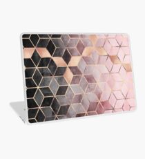 Pink And Grey Gradient Cubes Laptop Skin