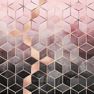 Artwork thumbnail, Pink And Grey Gradient Cubes by foto-ella