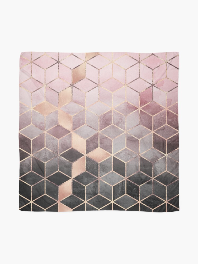 Scarf, Pink And Grey Gradient Cubes designed and sold by Elisabeth Fredriksson