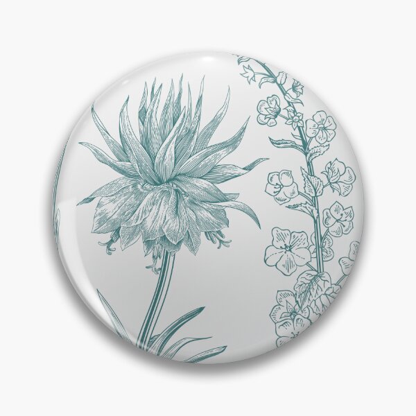 Item preview, Cottagecore Vintage Garden Green Toile Floral Pattern designed and sold by PUFFYP.