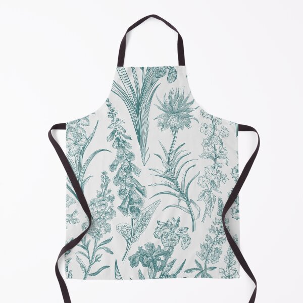 Item preview, Cottagecore Vintage Garden Green Toile Floral Pattern designed and sold by PUFFYP.