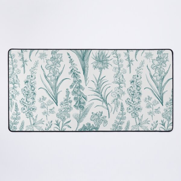 Item preview, Cottagecore Vintage Garden Green Toile Floral Pattern designed and sold by PUFFYP.