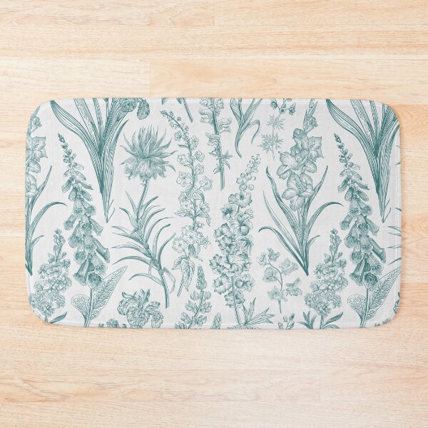 Item preview, Cottagecore Vintage Garden Green Toile Floral Pattern designed and sold by PUFFYP.