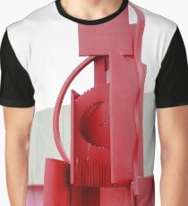 Red Abstract Sculpture Graphic T-Shirt