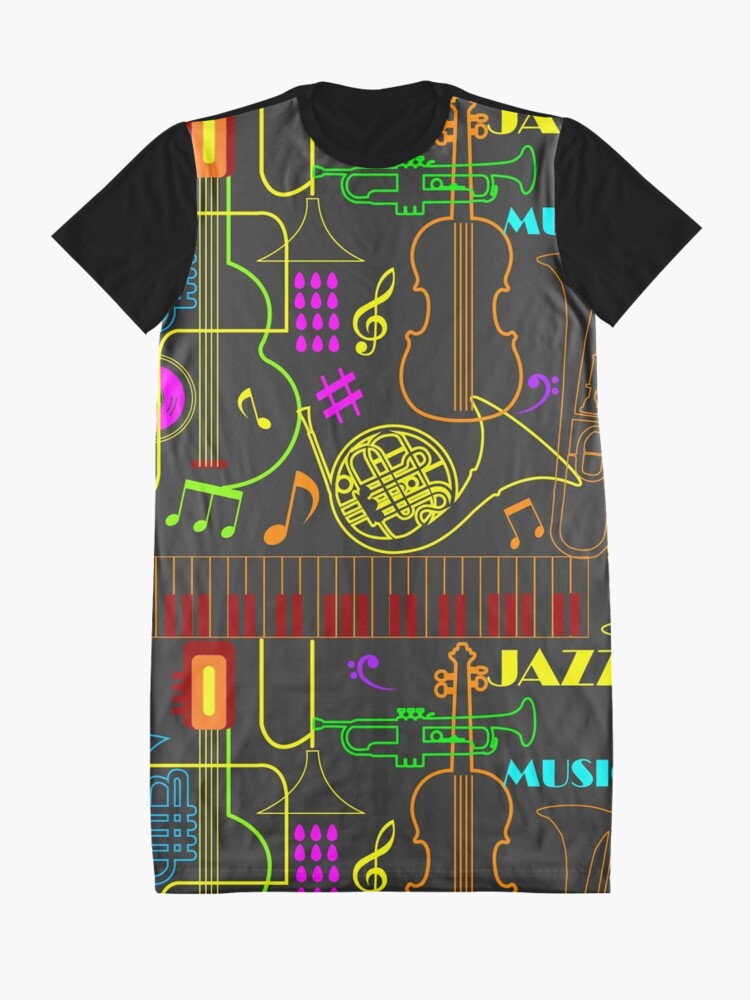 Alternate view of Neon Jazz Fest Graphic T-Shirt Dress