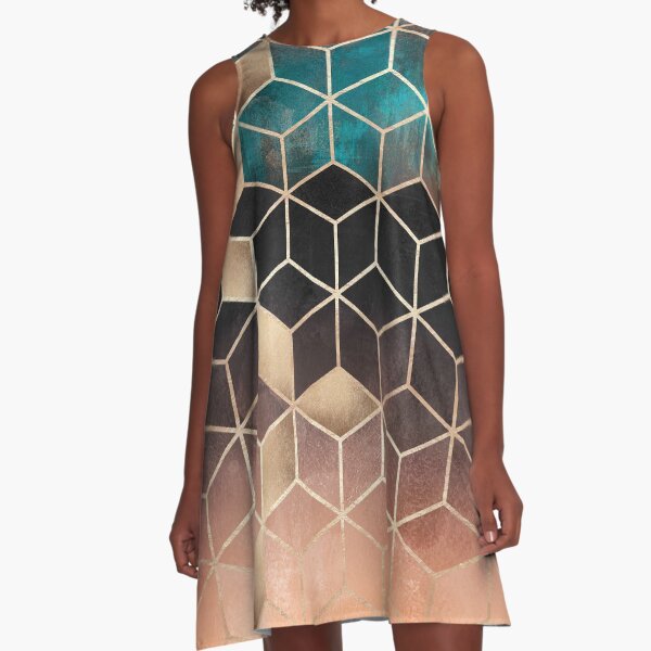 Ombre Dream Cubes A-Line Dress