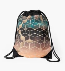 Ombre Dream Cubes Drawstring Bag