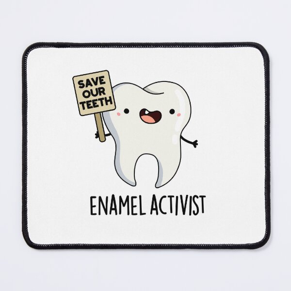 Item preview, Enamel Activist Funny Dental Tooth Puns designed and sold by punnybone.