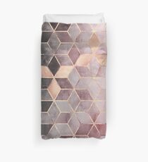 Pink And Grey Gradient Cubes Duvet Cover