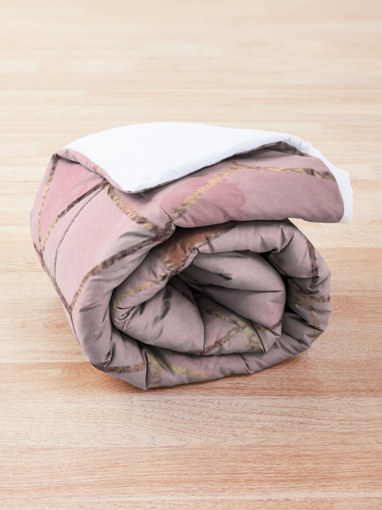 Alternate view of Pink And Grey Gradient Cubes Comforter
