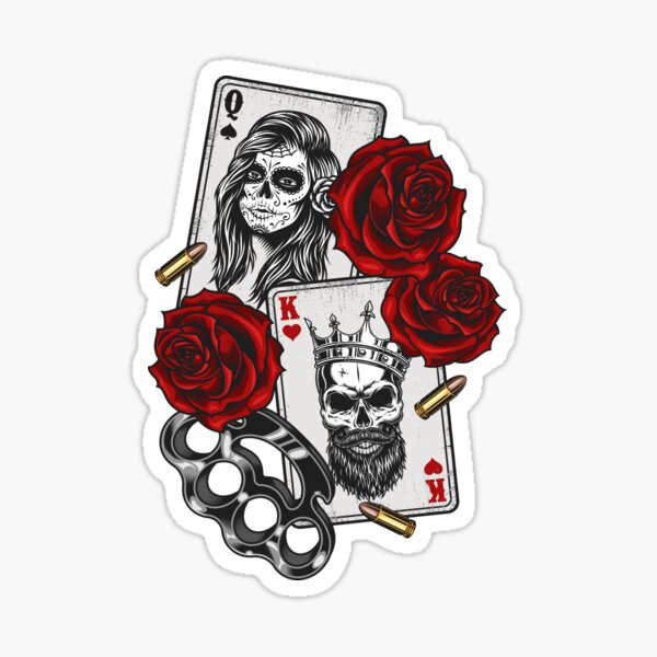 Awesome King And Queen Playing Card Tattoo On Upper Back