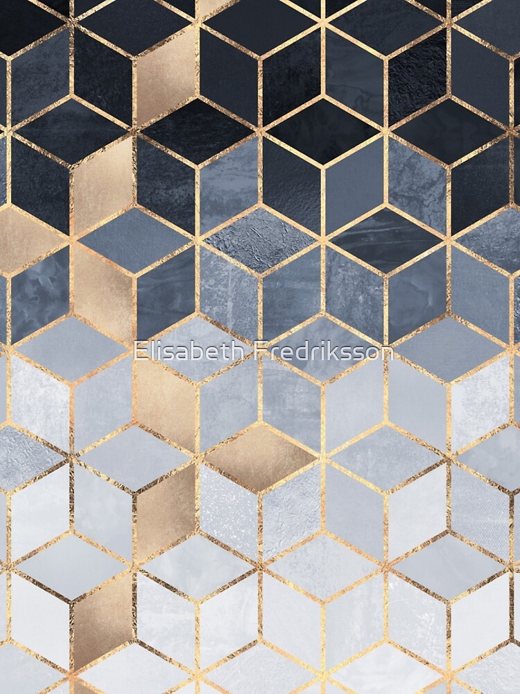 Soft Blue Gradient Cubes by foto-ella