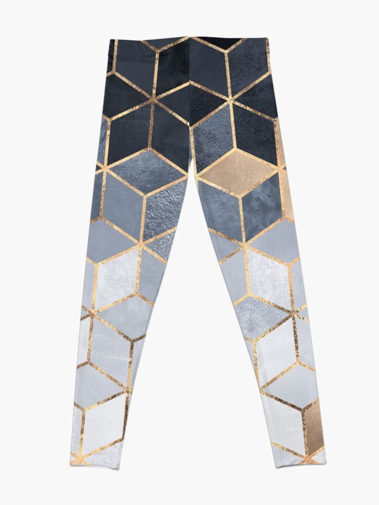 Alternate view of Soft Blue Gradient Cubes Leggings