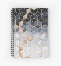Soft Blue Gradient Cubes Spiral Notebook