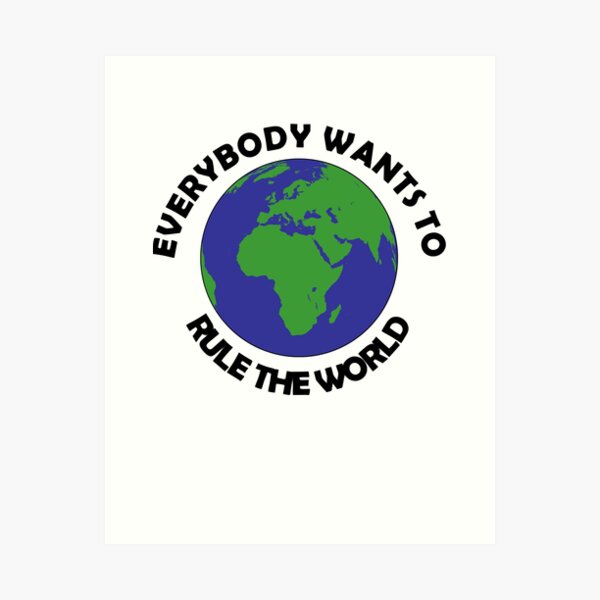  Everybody Wants to Rule The World Song Lyric Vintage Quote  Print : Office Products