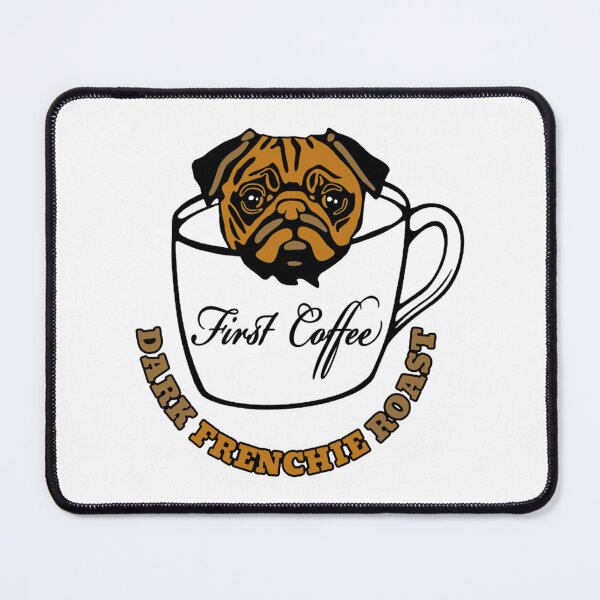 Item preview, Pug in Cup_ First Coffee_ designed and sold by SerzaClo.