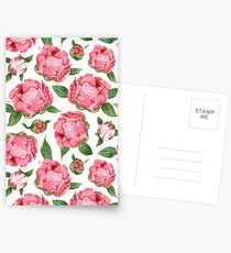 Watercolor Peonies Postcards