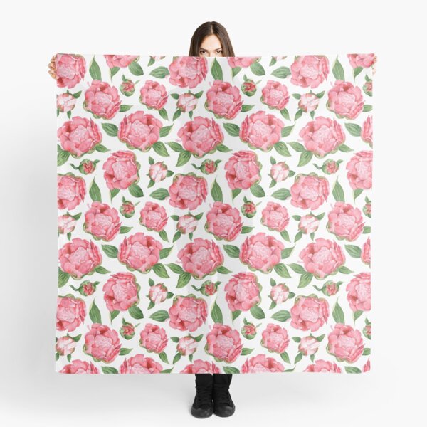 Watercolor Peonies Scarf
