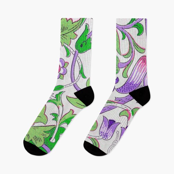 Item preview,  Modern Exhibition William Morris Purple Green Floral Leaves Pattern  designed and sold by Tamas Das.