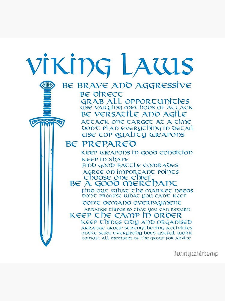 Viking Laws Scandinavian Warriors Sword Blue by funnytshirtemp