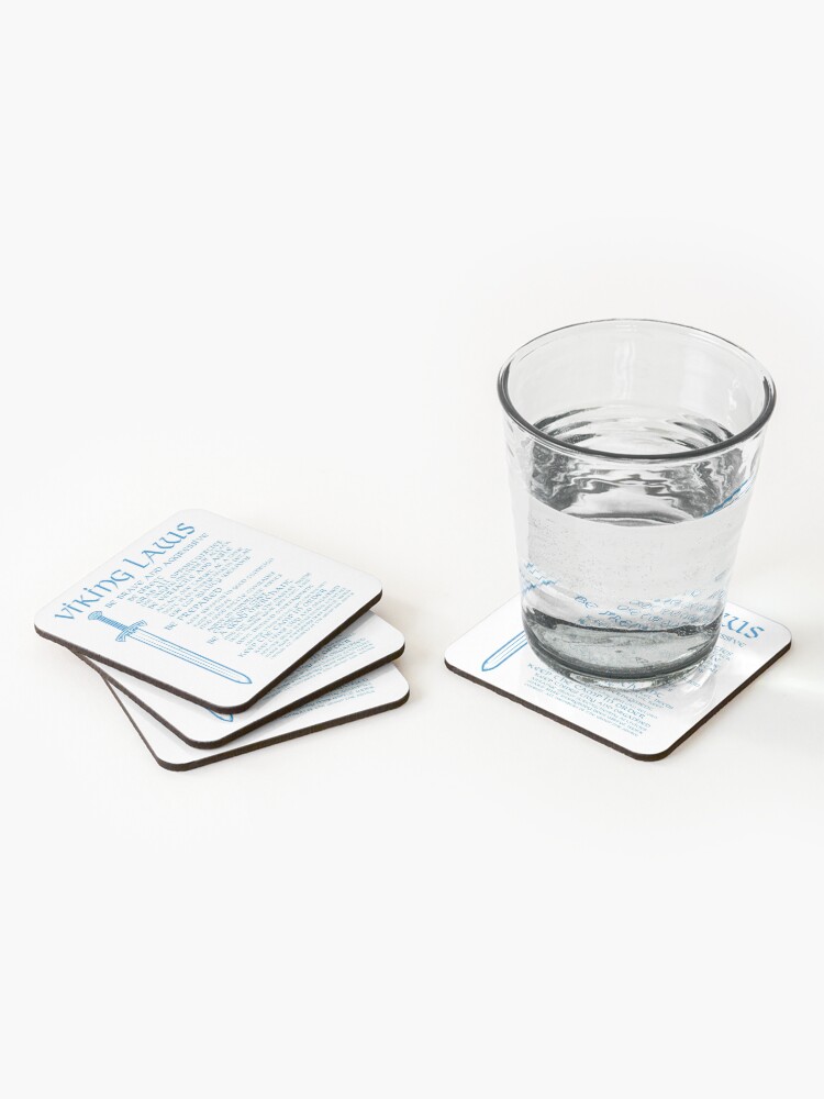 Alternate view of Viking Laws Scandinavian Warriors Sword Blue Coasters (Set of 4)