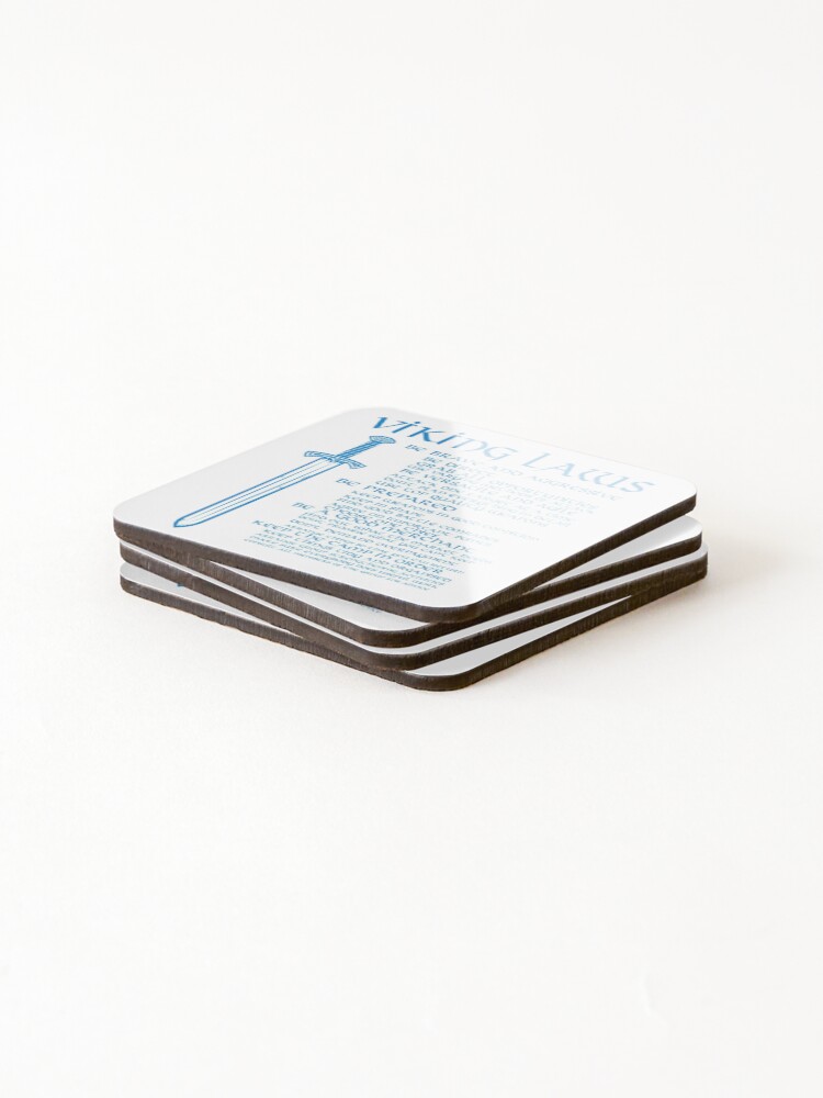 Alternate view of Viking Laws Scandinavian Warriors Sword Blue Coasters (Set of 4)