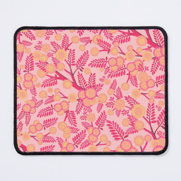 Item preview, Golden Wattle Flowers - Retro Pink and Yellow designed and sold by Sketchbook Designs.