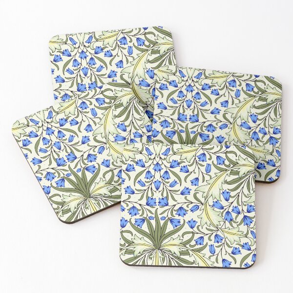 Item preview,  Modern Exhibition William Morris Blue Floral Leaves Pattern  designed and sold by Tamas Das.