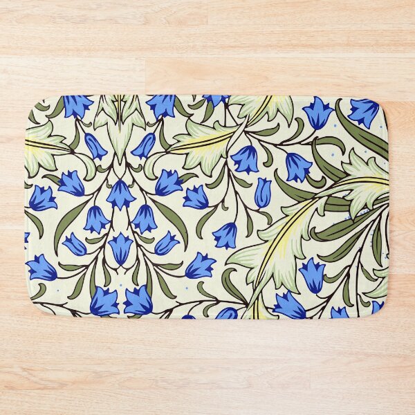 Item preview,  Modern Exhibition William Morris Blue Floral Leaves Pattern  designed and sold by Tamas Das.