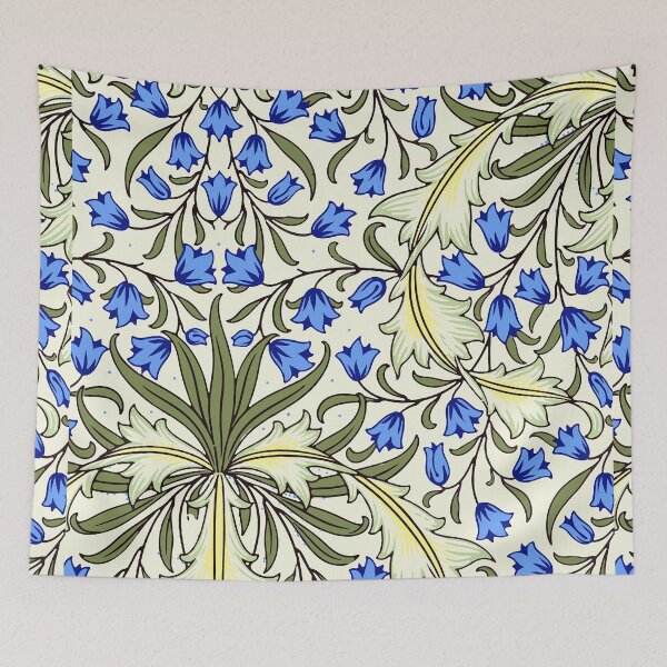Item preview,  Modern Exhibition William Morris Blue Floral Leaves Pattern  designed and sold by Tamas Das.