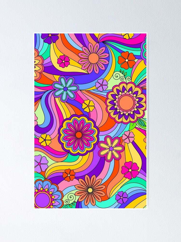 Groovy Psychedelic Flower Power Flower Graphic T-Shirt | Redbubble