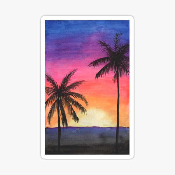 Tropical Sunset Sticker