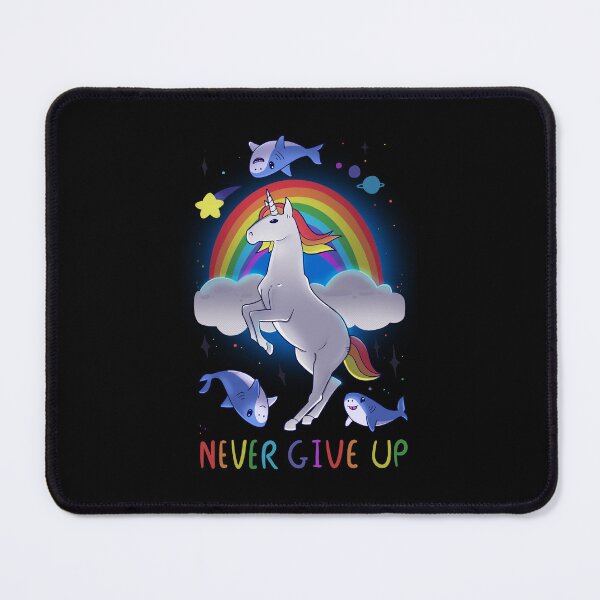 Item preview, Motivational Rainbow magic unicorn with cute sharks designed and sold by Mossysplashart.