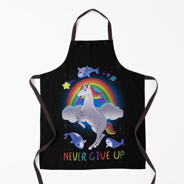 Item preview, Motivational Rainbow magic unicorn with cute sharks designed and sold by Mossysplashart.