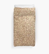 Copper Rose Gold Metallic Glitter Duvet Cover