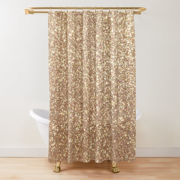 Copper Rose Gold Metallic Glitter Shower Curtain