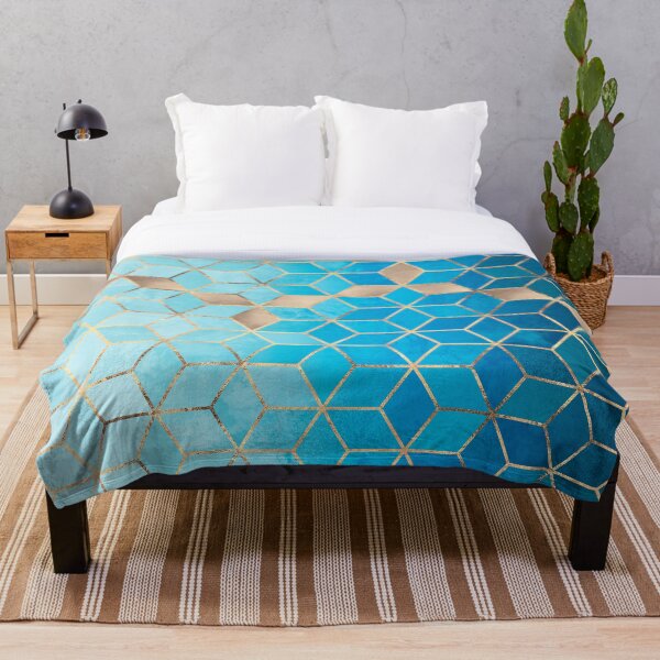 Sea And Sky Cubes Throw Blanket