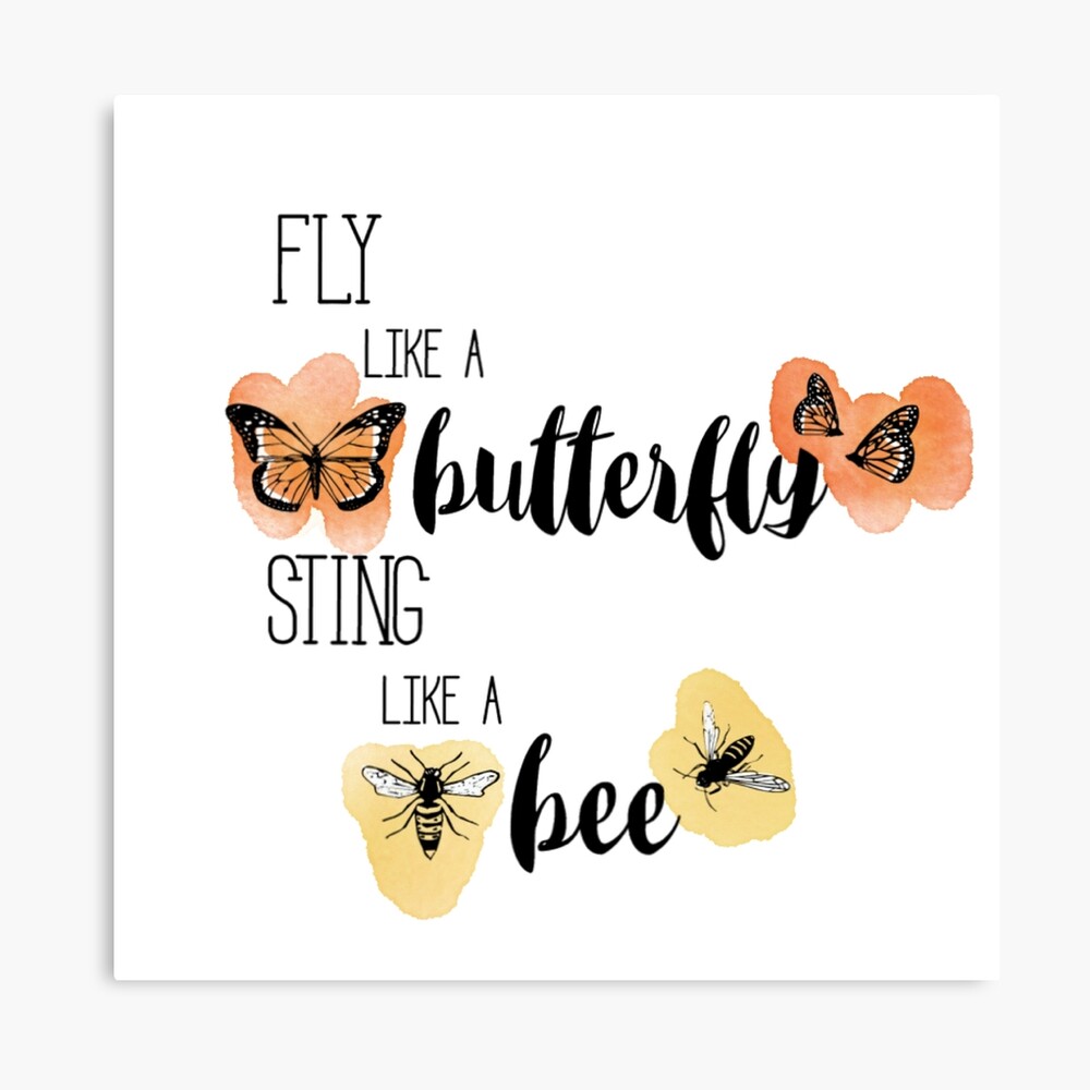 Fly Like A Butterfly Sting Like A Bee Poster By Paytonsch Redbubble