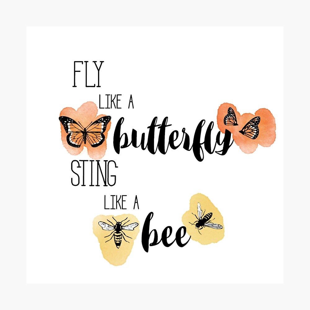 Fly Like A Butterfly Sting Like A Bee Poster By Paytonsch Redbubble