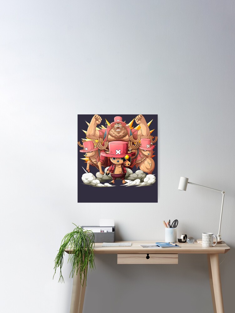 Bright Straw Hat Doctor Devil Fruit Power Tony Tony Chopper One Piece Anime  Retro Art Print