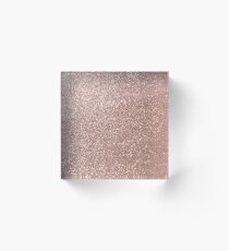 Pink Rose Gold Metallic Glitter Acrylic Block