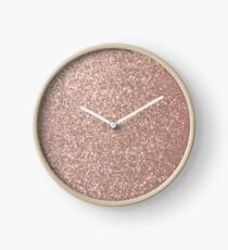 Rosa Rose Gold Metallic Glitter Uhr