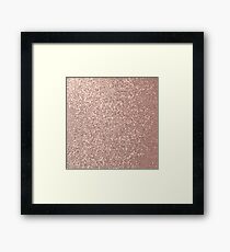 Pink Rose Gold Metallic Glitter Framed Print