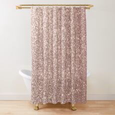 Rosa Rose Gold Metallic Glitter Duschvorhang