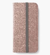 Pink Rose Gold Metallic Glitter iPhone Wallet/Case/Skin