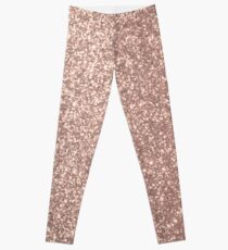 Pink Rose Gold Metallic Glitter Leggings