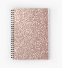 Pink Rose Gold Metallic Glitter Spiral Notebook