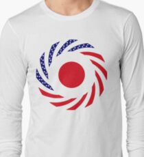 Japanese American Multinational Patriot Flag Series Long Sleeve T-Shirt