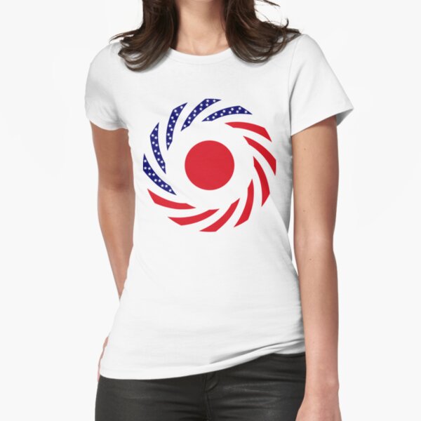 Japanese American Multinational Patriot Flag Series Fitted T-Shirt